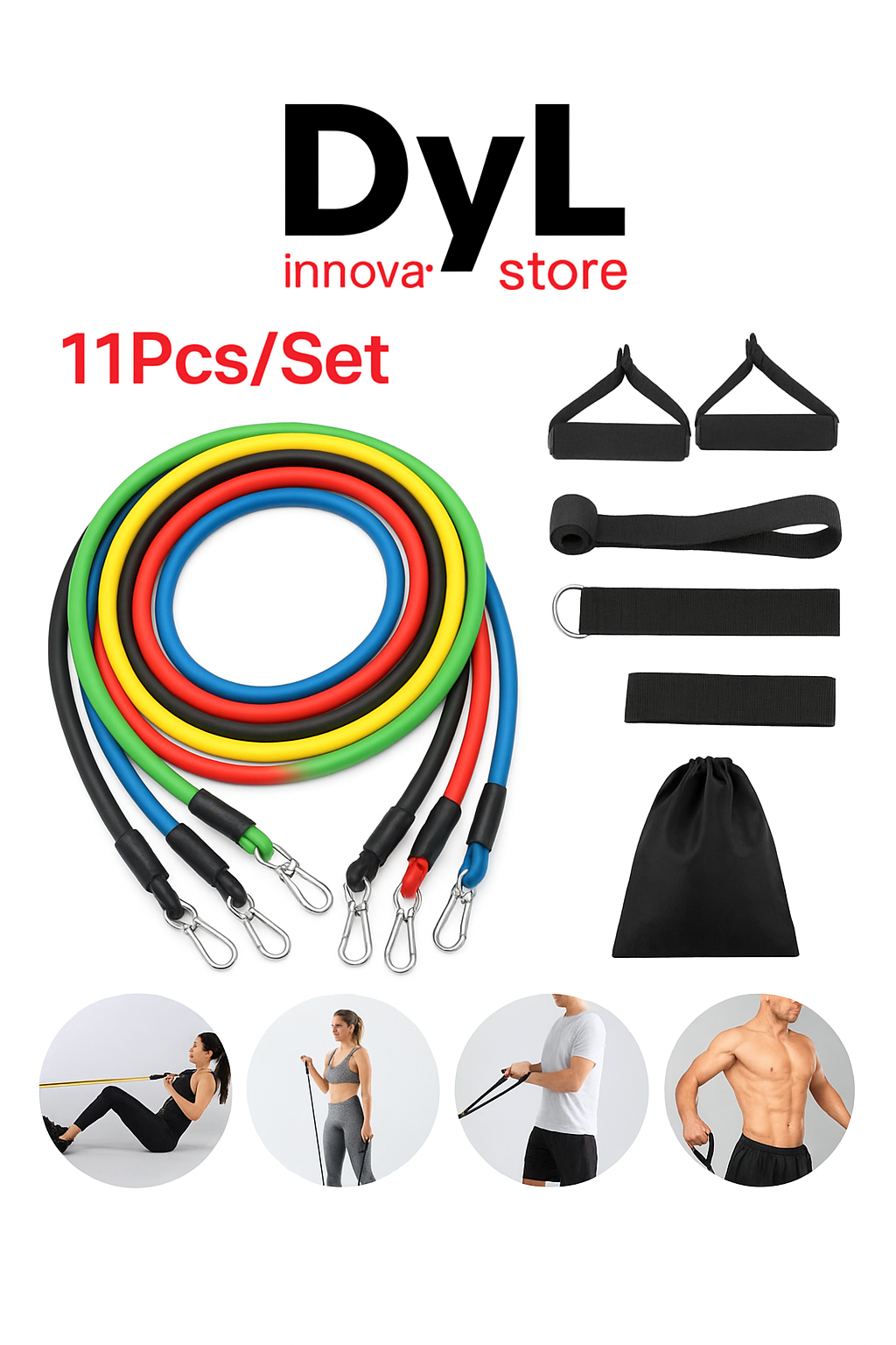 Kit Bandas Tubulares De Resistencia Ejercicio X 11 Piezas