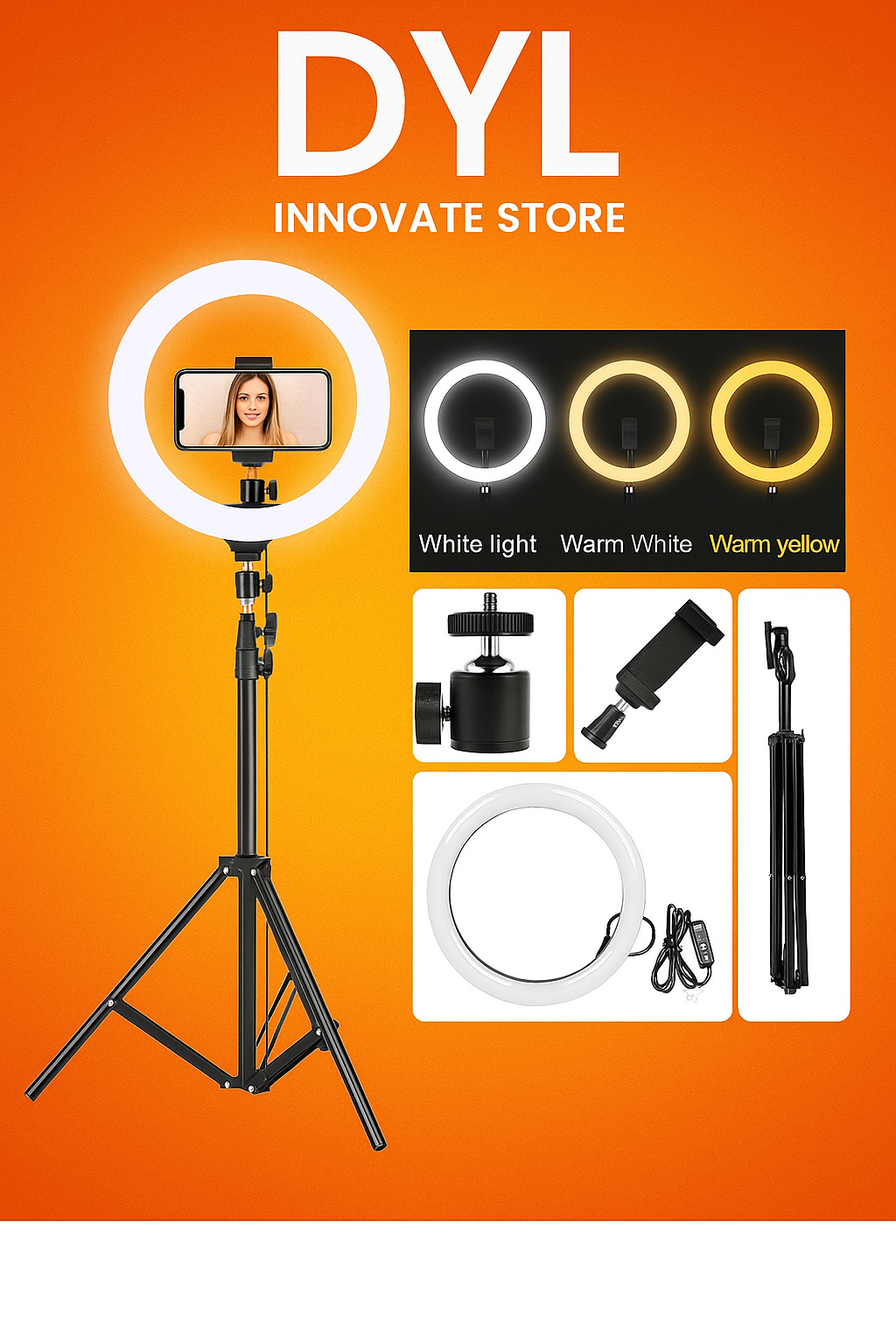 ✨ Aro de Luz LED Profesional de 26 cm