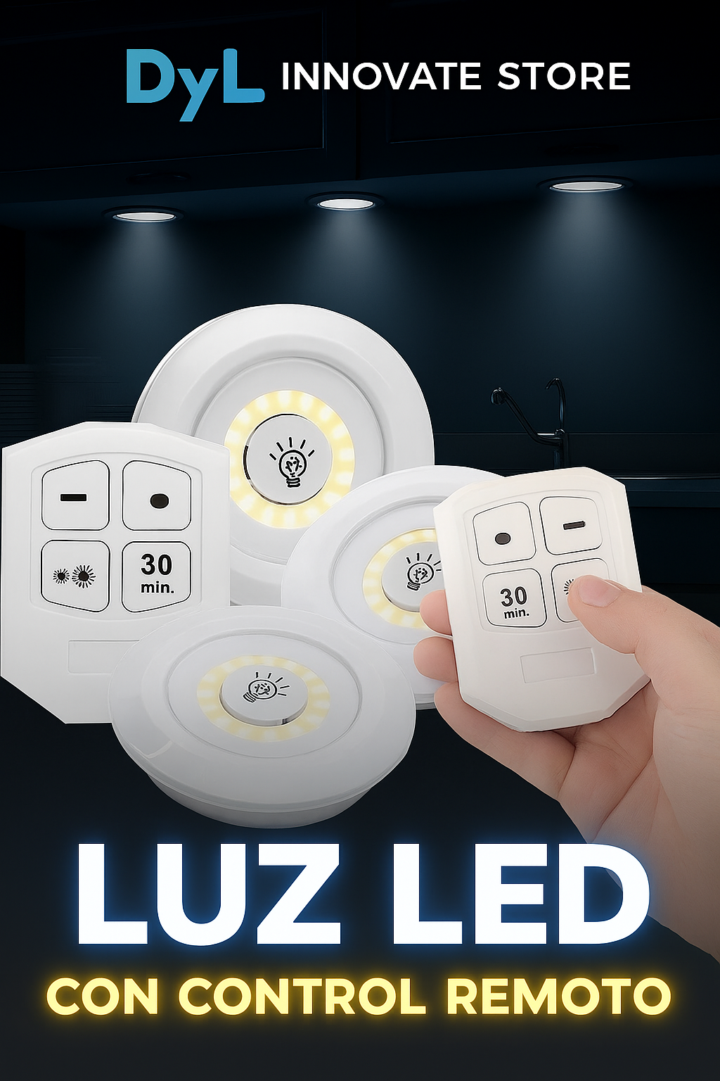 Lámparas Luz Led X3 Portátil Inalámbricas Adhesivas +control