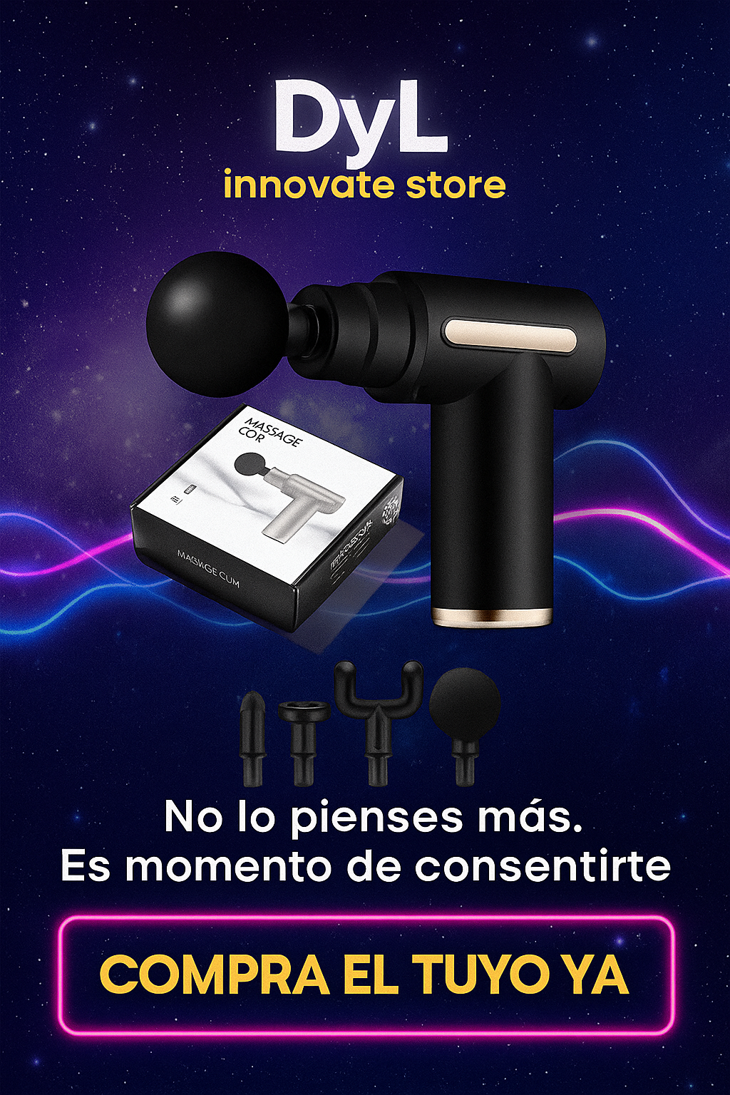 Masajeador Muscular Terapéutico Inalámbrico Facial Gun