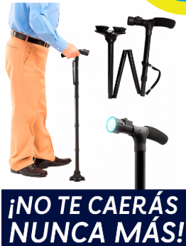 Trusty Cane Baston Ortopedico Plegable Con Linterna Luz Led Color Negro