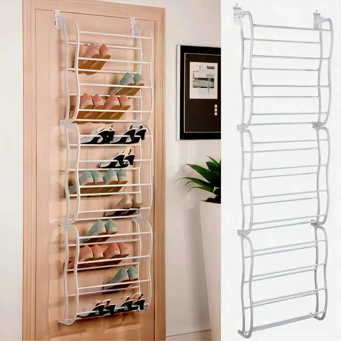 Organizador De Zapatos Zapatero Colgante Para Puerta 36 Par Color Blanco