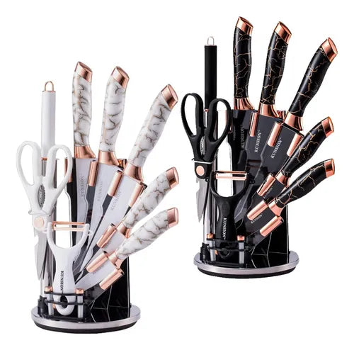 Juego De Cuchillos De Cocina 9 Pcs Antiadherentes Afilados