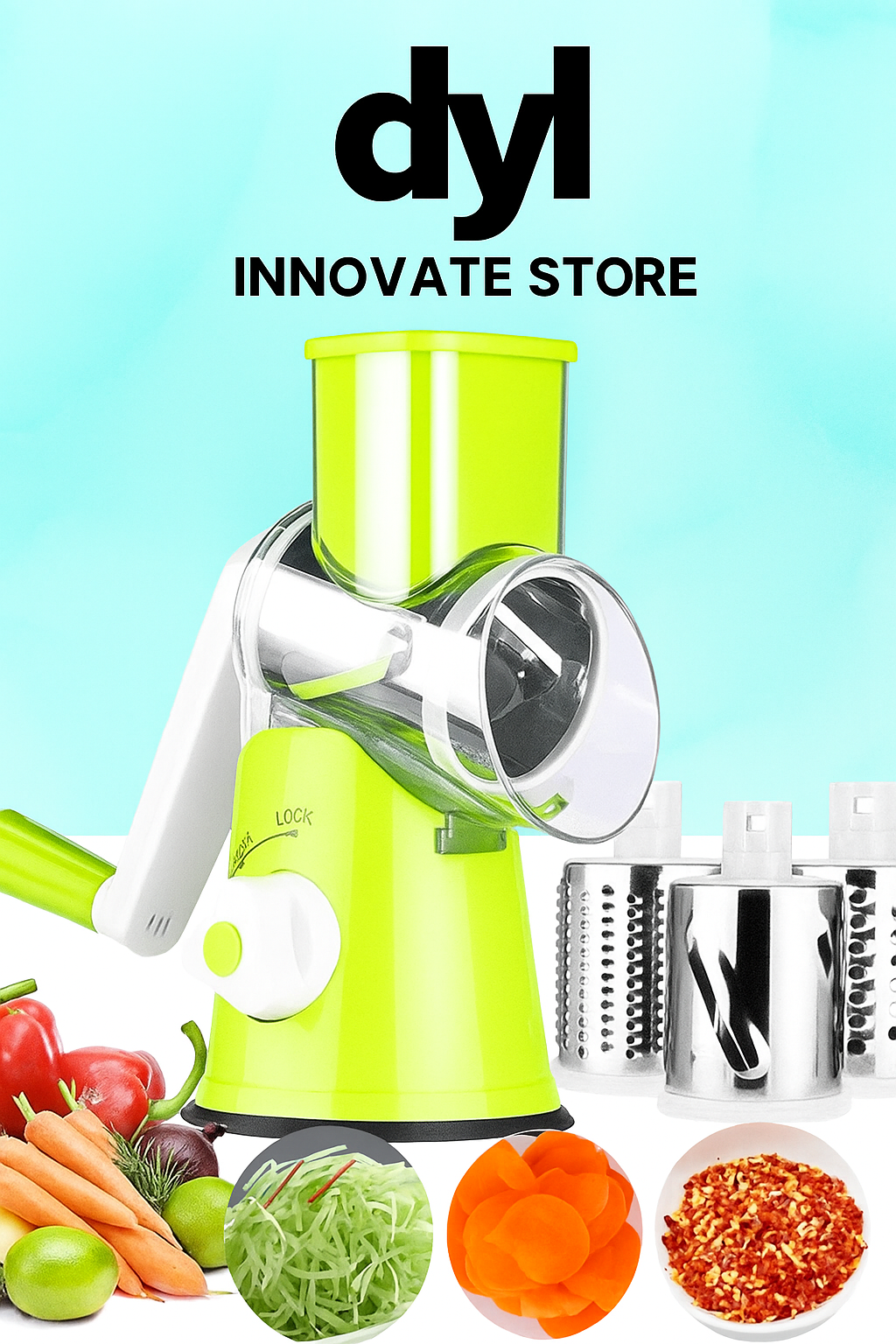 🔪🥕 Molino Rayador Multiusos 3 en 1 – Practicidad y Eficiencia en tu Cocina