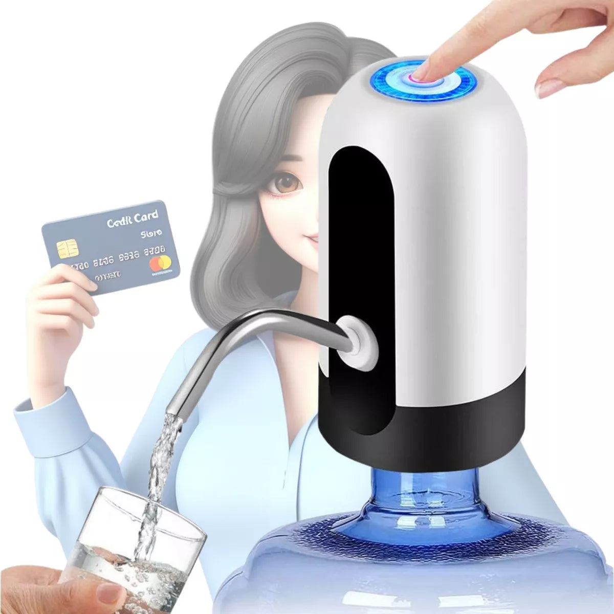 Dispositivo dispensador de agua para botellon recargables