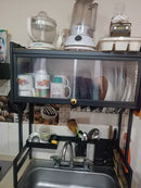 Organizador Y Escurridor Platos Loza Con Tapa Color Negro Ahorrar 18%