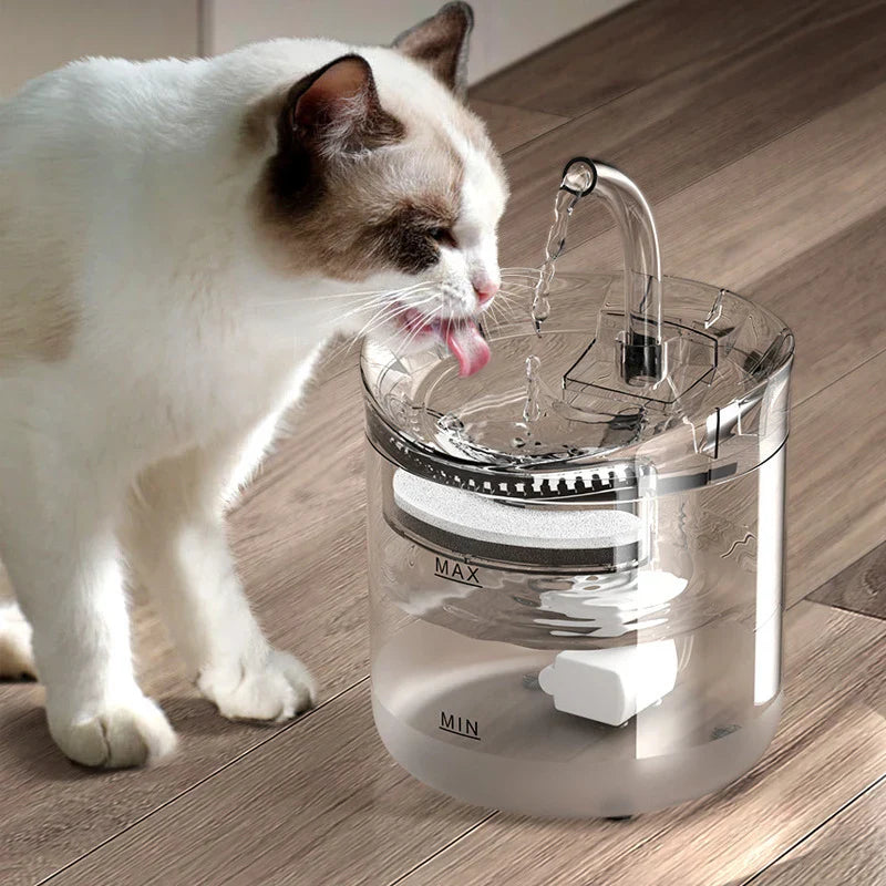 Fuente De Agua Para Mascotas Gatos Silencioso Automatico vidrio Ahorrar 50%