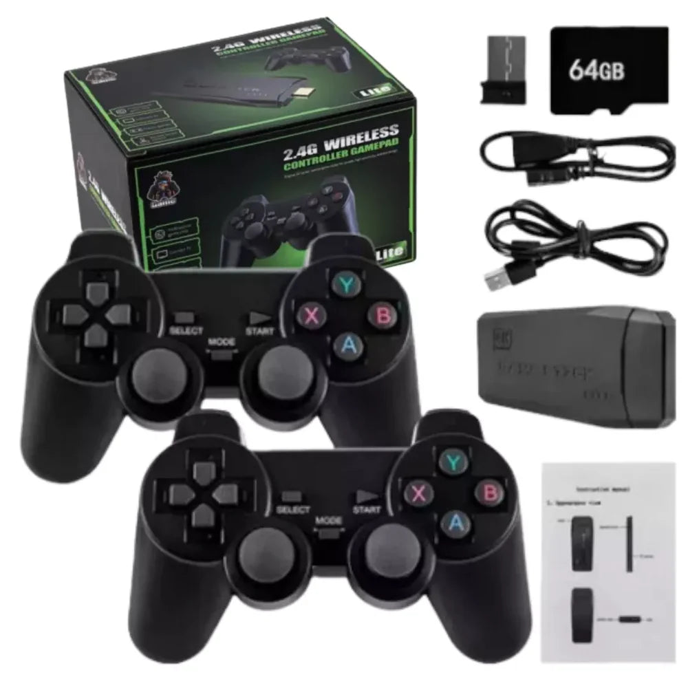Videojuego Gamer Stick 4k para televisión con 02 controles Ahorrar 50%
