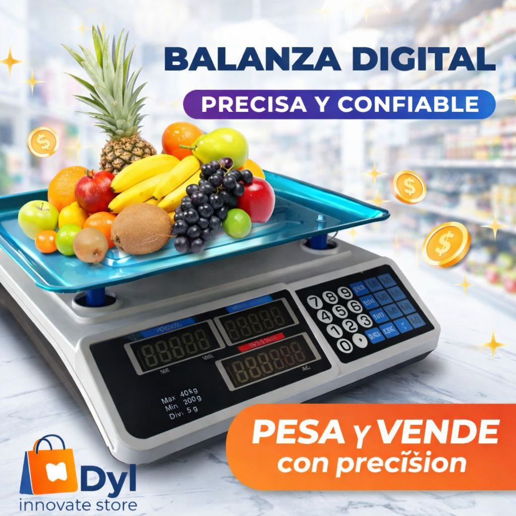 ⚖️ Balanza Digital Comercial de Alta Precisión, liquidadora de 40kg