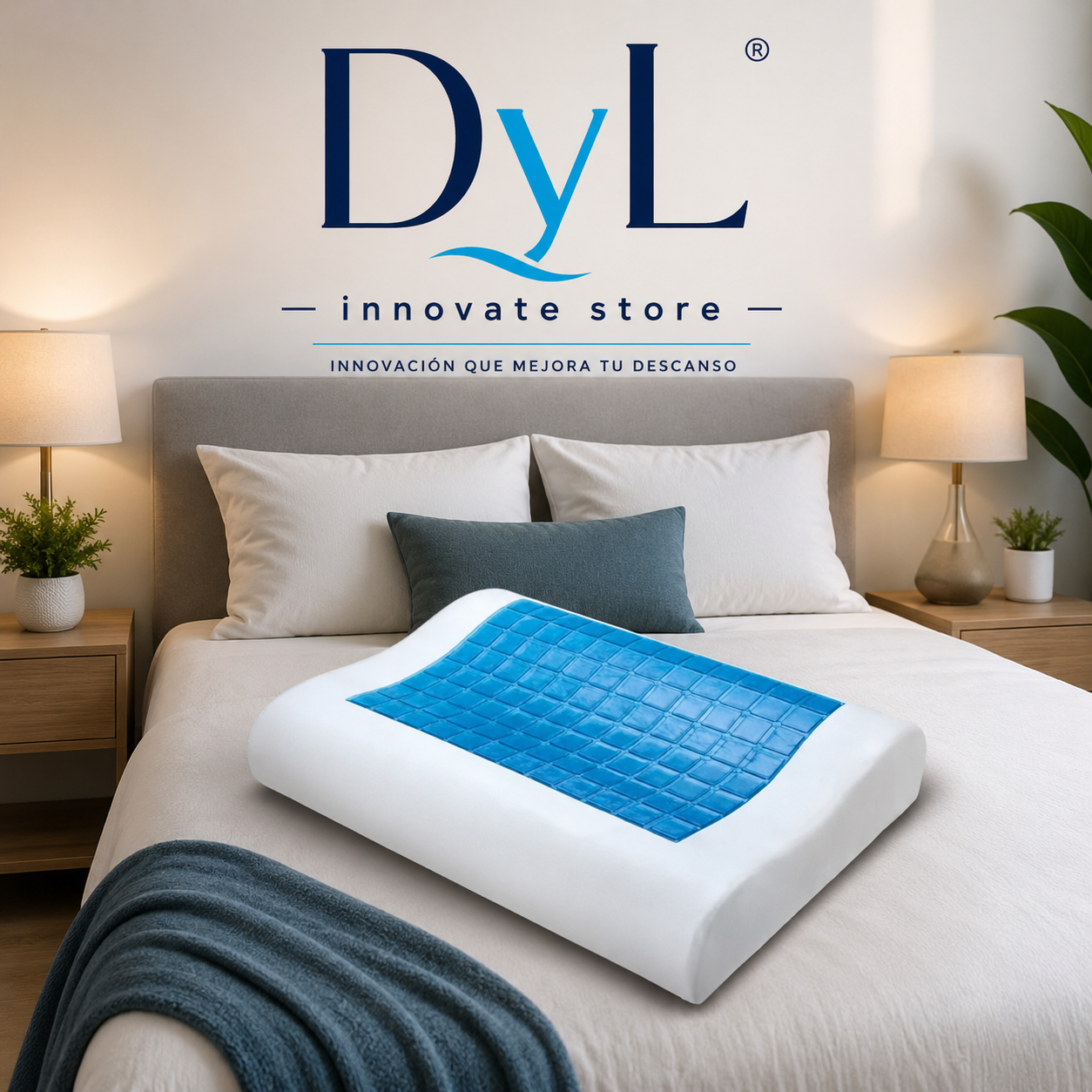 Almohada ergonómica de gel refrescante alivio y descanso