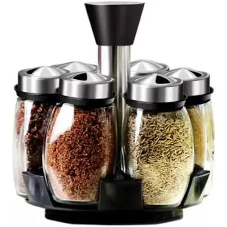 Set de condimenteros en vidrio X7 piezas - orden en tu cocina