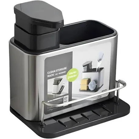 Dispensador de jabón con soporte de esponja 2 en 1