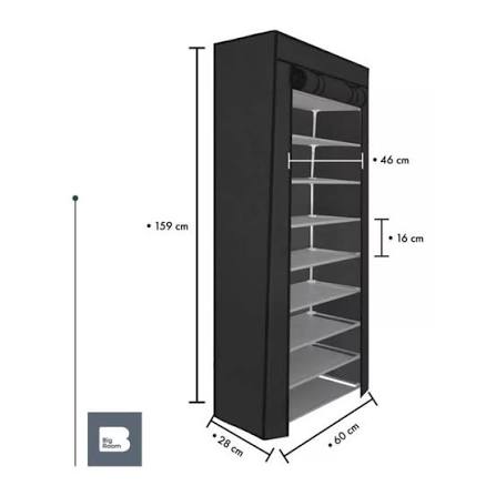 Zapatero de 9 niveles hasta 27 pares con cubierta de tela