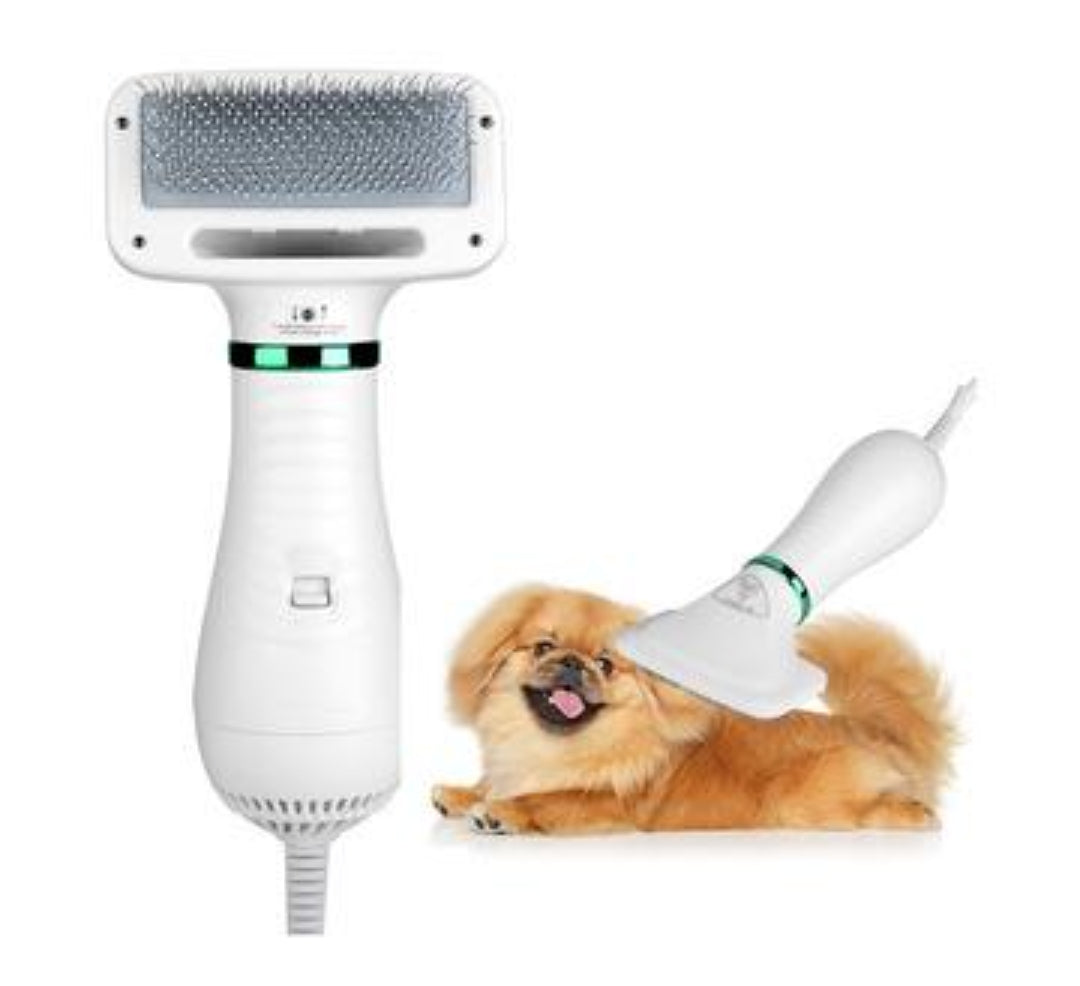 🐾 Cepillo Eléctrico 3 en 1 para Mascotas – Secado, Vapor y Deslanado