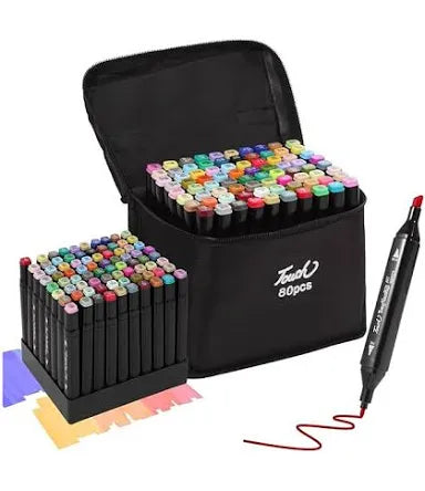 🎨 Set de Marcadores Profesionales Doble Punta – 80 Colores