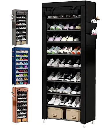 Zapatero de 9 niveles hasta 27 pares con cubierta de tela
