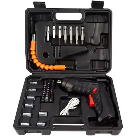 Destornillador eléctrico recargable - kit 47 piezas con maletín
