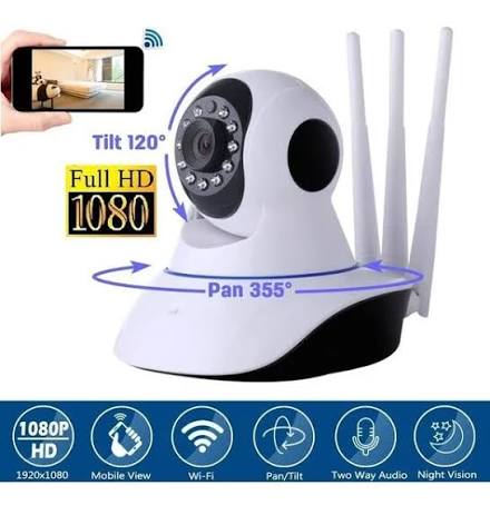 📷🔐 Cámara de Seguridad WiFi Inteligente 360° con 3 antenas - seguridad y confianza para tu hogar