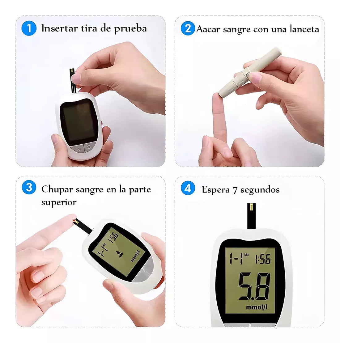 Glucometro medidor con tiras reactivas - mantén tu salud monitoreada