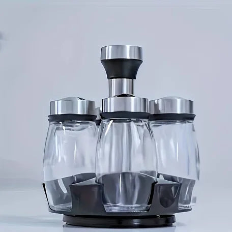 Set de condimenteros en vidrio X7 piezas - orden en tu cocina