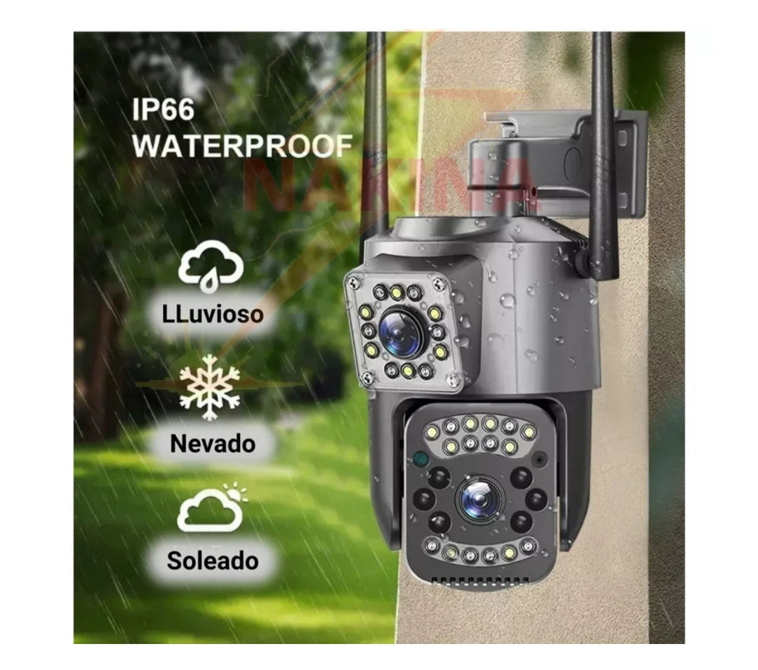 Camara de Seguridad wifi PTZ doble lente 360° 📸📹 precisa y confiable