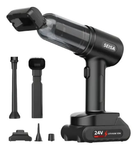 🧹 Aspiradora Inalámbrica Portátil SEISA 24V – Potencia y Limpieza Donde Sea