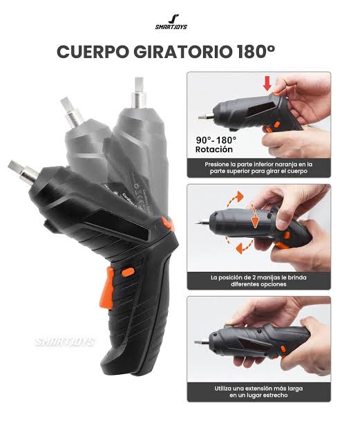 Destornillador eléctrico recargable - kit 47 piezas con maletín