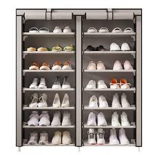 Zapatero de 7 niveles doble con tela hasta 28 pares