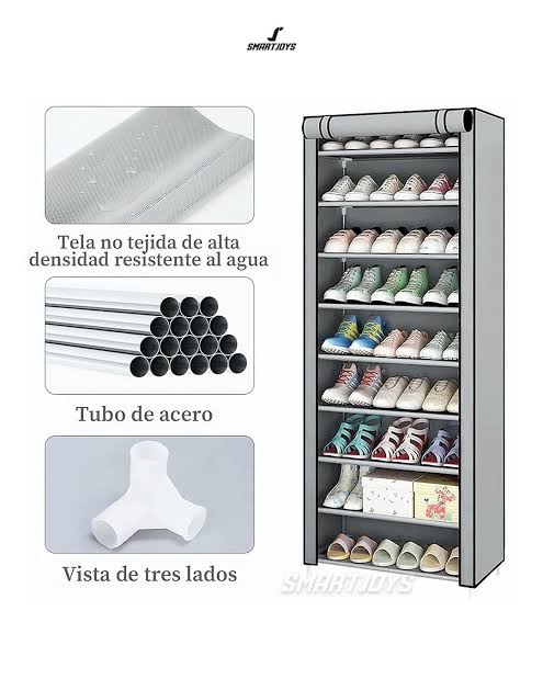 Zapatero de 9 niveles hasta 27 pares con cubierta de tela