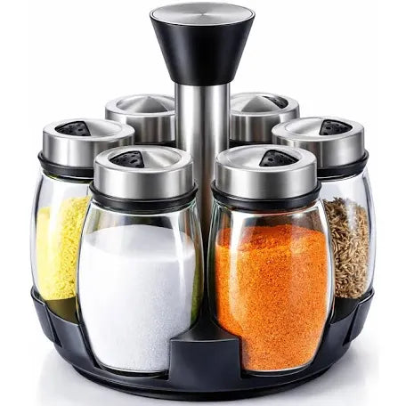 Set de condimenteros en vidrio X7 piezas - orden en tu cocina