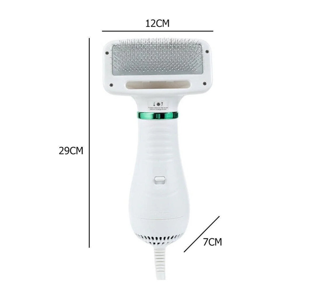 🐾 Cepillo Eléctrico 3 en 1 para Mascotas – Secado, Vapor y Deslanado