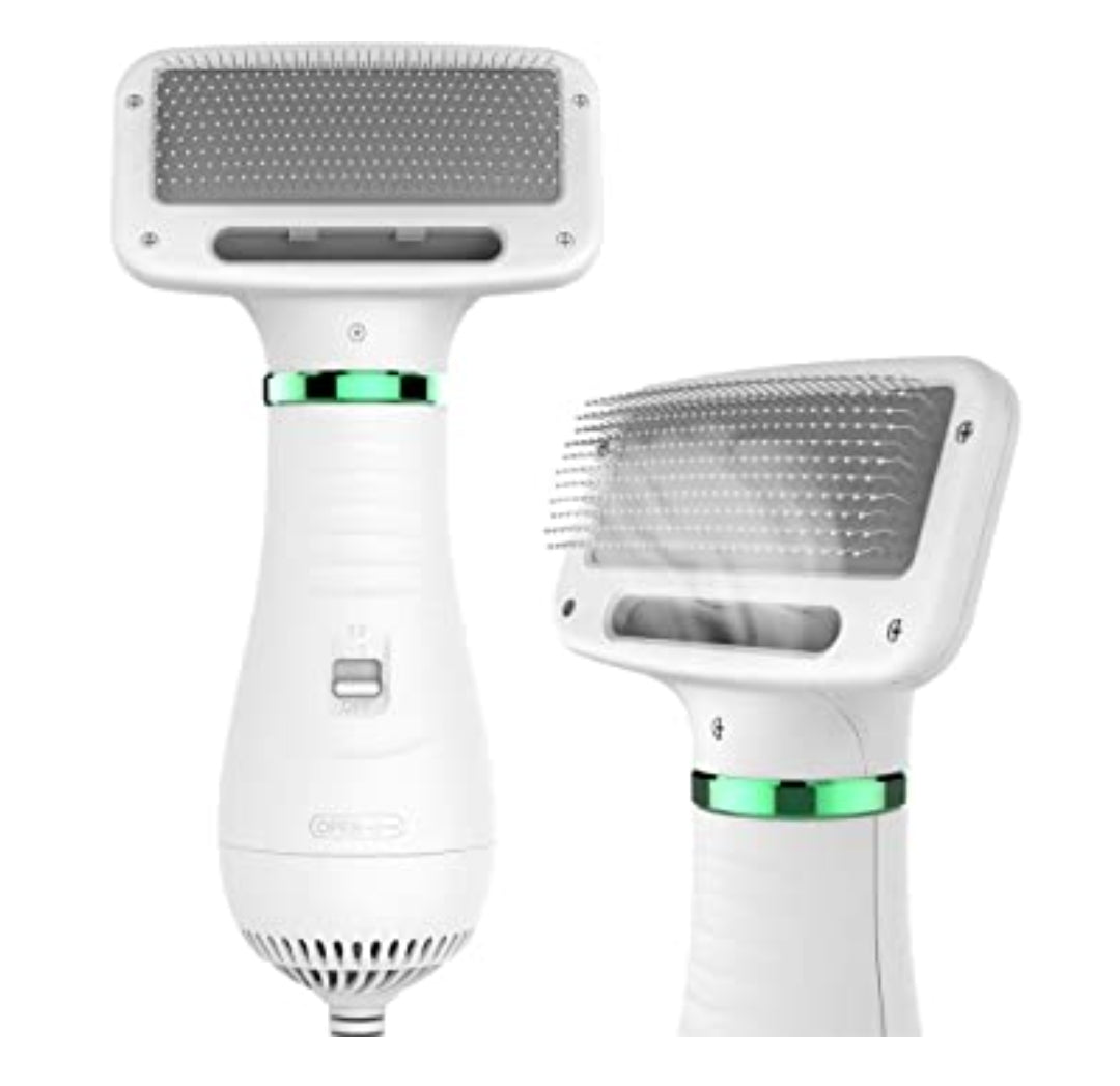 🐾 Cepillo Eléctrico 3 en 1 para Mascotas – Secado, Vapor y Deslanado