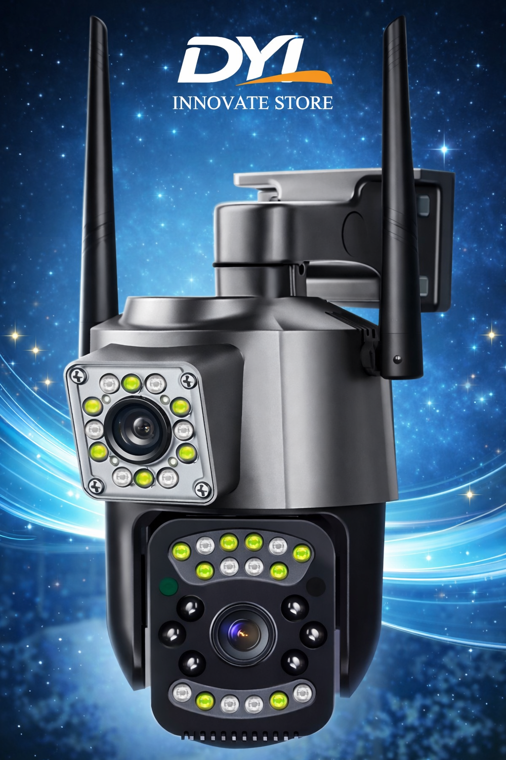 Camara de Seguridad wifi PTZ doble lente 360° 📸📹 precisa y confiable