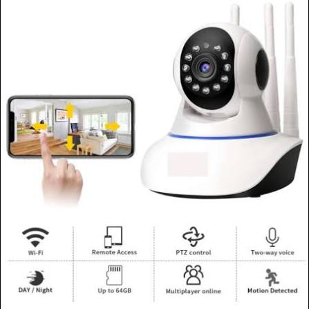 📷🔐 Cámara de Seguridad WiFi Inteligente 360° con 3 antenas - seguridad y confianza para tu hogar