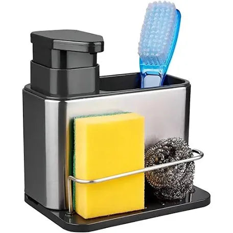 Dispensador de jabón con soporte de esponja 2 en 1