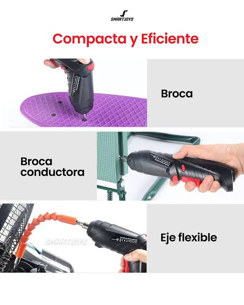 Destornillador eléctrico recargable - kit 47 piezas con maletín
