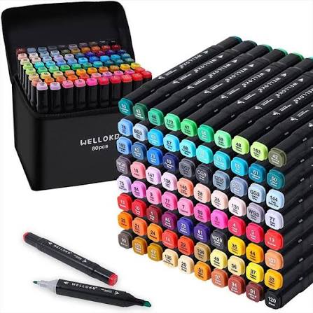 🎨 Set de Marcadores Profesionales Doble Punta – 80 Colores