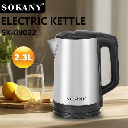 Hervidor eléctrico metalico Sokany - base giratoria y alta calidad