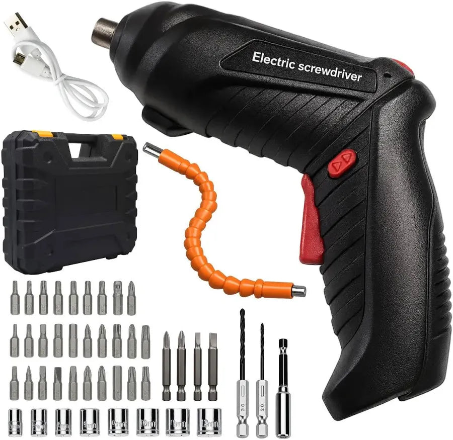 Destornillador eléctrico recargable - kit 47 piezas con maletín