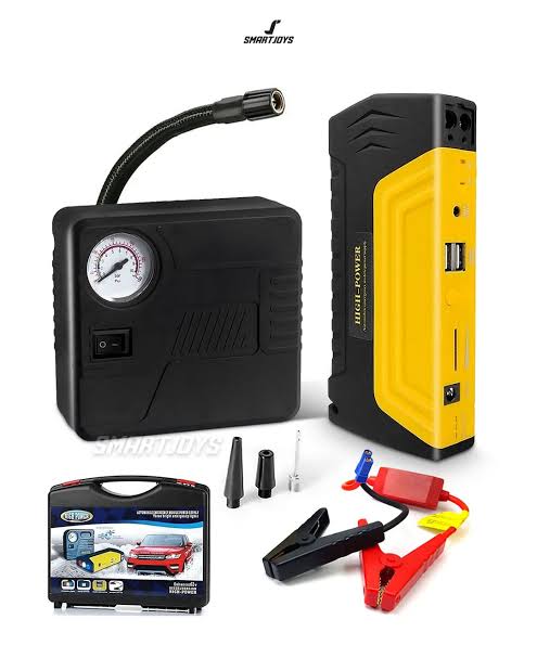 Arrancador iniciador portátil con compresor para emergencias - tu solución en carretera