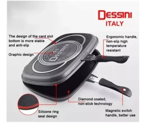 Sartén dessini italiano doble parrilla de 36 cms