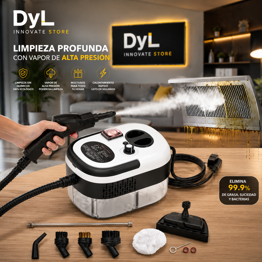 Limpiador a vapor portatil multifuncional 2500W 1LT- Limpieza sin químicos