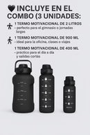 Combo Termos Motivacionales Set X 3 Unidades negro
